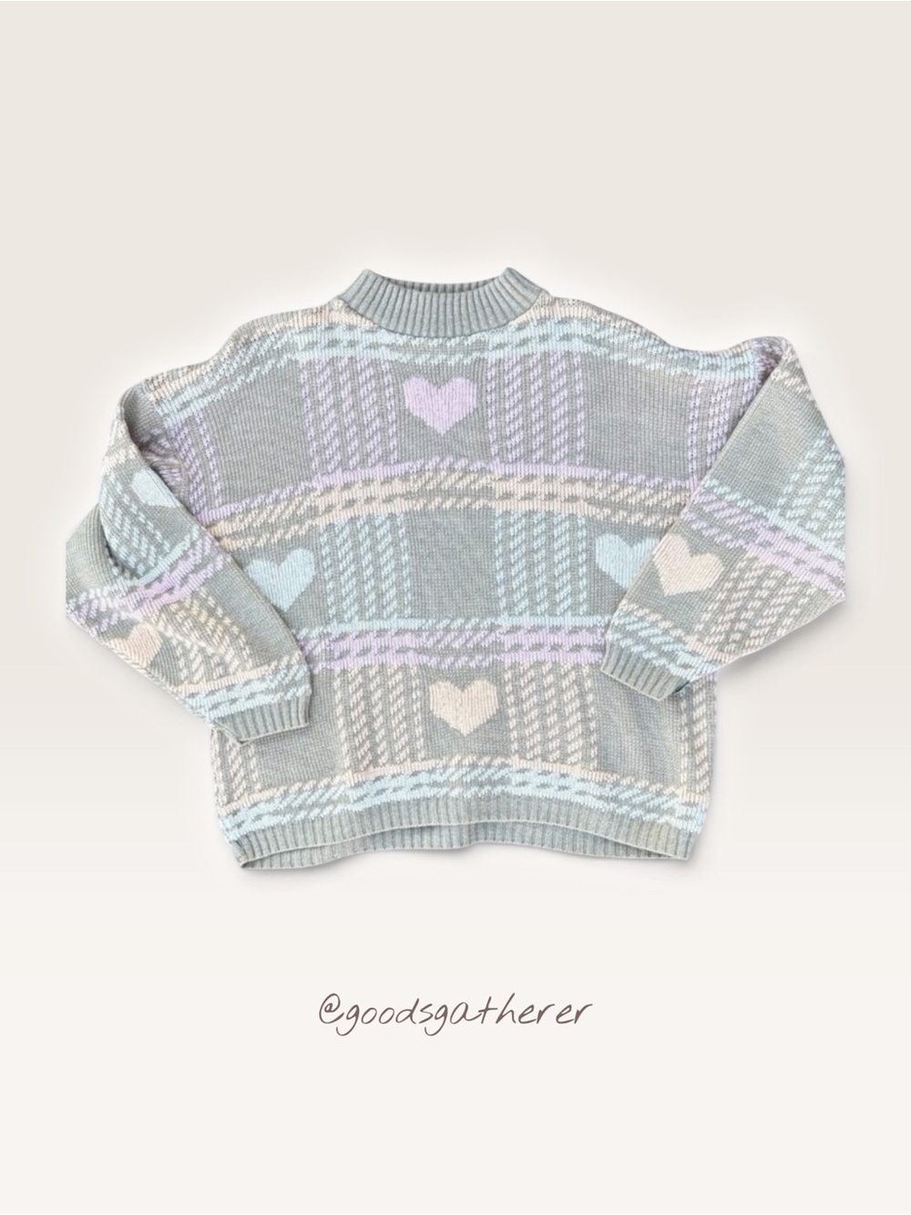 VINTAGE Hot Cashews Heart Sweater Pastel Cottagecore Made USA